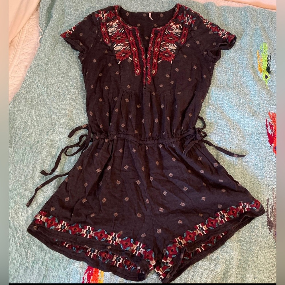 XS free people romper cotton viscose